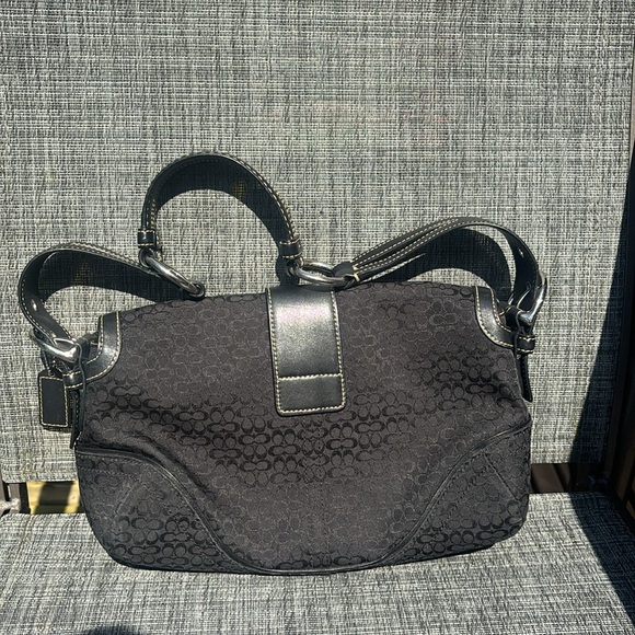 Coach Black Canvas and Leather Logo Purse No. F05U-1463 Vintage Y2K - Picture 9 of 10